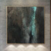 Buy Abstract Dark Painting on Canvas 40x40 Acrylic Wall Decor Turquoise Colored Artwork Customized Canvas Art Aesthetic Painting | TURQUOISE LUMEN online shopping cheap