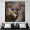 Buy Abstract Deer Wall Art Canvas Wild Animal Painting Dark Art Heavy Textured Artwork Contemporary Wall Art Luxury Painting | PROUD DEER online shopping cheap