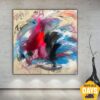 Buy Abstract Expressionist Painting Canvas Vivid Art Fine Art Painting Vibrant Wall Art Action Painting Hand Painted Artwork | DESERT LAKE 46"x46" online shopping cheap