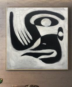 Abstract Face Painting Figurative Art Abstract Black and White Artwork Personalized Painting Wall Art Contemporary Art Bedroom Decor | HUMAN SHAPE