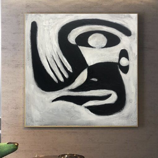 Buy Abstract Face Painting Figurative Art Abstract Black and White Artwork Personalized Painting Wall Art Contemporary Art Bedroom Decor | HUMAN SHAPE online shopping cheap