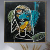 Buy Abstract Face Painting Figurative Art Picasso Style Painting Black Canvas Art Abstract Woman Surreal Painting Textured Painting | PARALLEL REALITY online shopping cheap