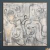 Buy Abstract Faces Paintings On Canvas White Painting Acrylic Figurative Artwork 50x50 People Painting Minimalist Wall Art | FACES OF OLD LIFE online shopping cheap