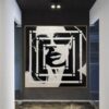 Buy Abstract Female Face Paintings On Canvas Original Woman Face Black And White Artwork Textured Loft Style Painting | VERONICA online shopping cheap