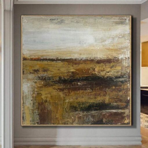 Buy Abstract Field Painting Original Landscape Painting Brown Painting On Canvas Modern Wall Art | GOLDEN FIELD online shopping cheap