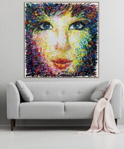 Abstract Figurative Painting on Canvas Original Woman Portrait Wall Art Colorful Artwork Modern Impasto Painting for Living Room Decor | MODERN PORTRAIT