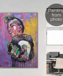 Abstract Figurative Paintings From Photo Custom Human Portrait On Canvas Original Wall Art | PAINTING FROM PHOTO #5
