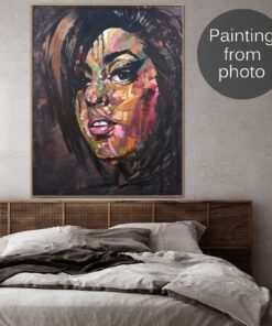 Abstract Figurative Paintings From Photo Custom Woman Fine Art Modern Portrait On Canvas Wall Decor | PAINTING FROM PHOTO #3