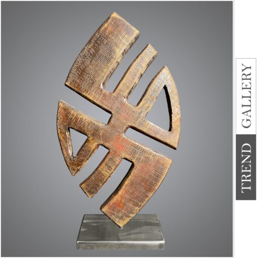 Buy Abstract Figurative Wood Table Figurine Brown Modern Sculpture Creative Table Figurine Desktop Art | GEMINI 18"x10" online shopping cheap
