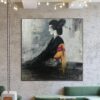Buy Abstract Geisha Paintings On Canvas Japanese Art Figurative Painting Original Acrylic Wall Art Geisha Portrait | GEISHA online shopping cheap