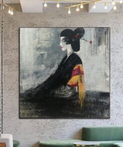 Abstract Geisha Paintings On Canvas Japanese Art Figurative Painting Original Acrylic Wall Art Geisha Portrait | GEISHA
