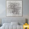 Buy Abstract Geometric Painting on Canvas Original Black And White Wall Art Modern Artwork for Living Room | ROTATION 50"x50" online shopping cheap