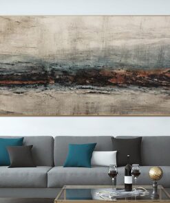 Abstract Gray Painting on Canvas Landscape Oil Painting Black And White Artwork Fine Art Modern Canvas Art Living Room Decor | THE SOUND OF AUTUMN
