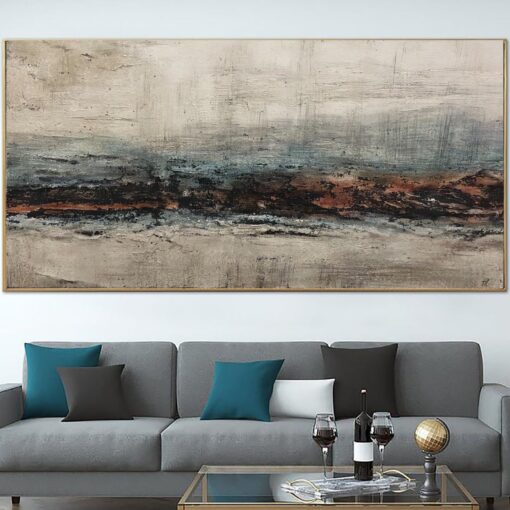 Buy Abstract Gray Painting on Canvas Landscape Oil Painting Black And White Artwork Fine Art Modern Canvas Art Living Room Decor | THE SOUND OF AUTUMN online shopping cheap