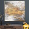 Buy Abstract Gray Paintings On Canvas with Gold Leaf Texture Art Luxury Painting Modern Hand Painted Artwork | BRIGHT LIGHT 32"x32" online shopping cheap