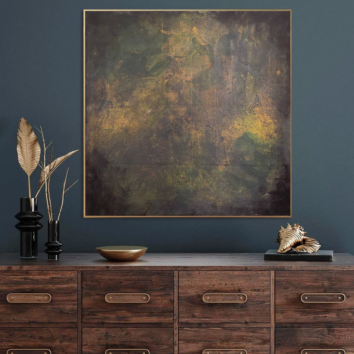 Buy Abstract Green Painting On Canvas Colorful Modern Gold Texture Artwork Wall Art Oil Painting Decor | FOREST SPIRIT online shopping cheap