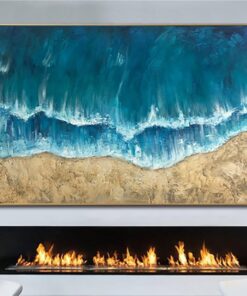 Abstract Landscape Paintings On Canvas Modern Impressionist Art Seascape Painting Textured Wall Art Handmade Art | SUNNY BEACH