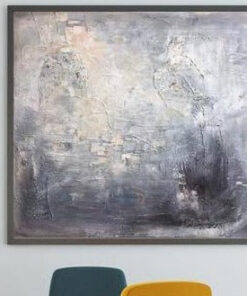 Abstract   Large Gray Painting Oil Painting White Abstract Painting Beige Painting | SILVER REFLECTION
