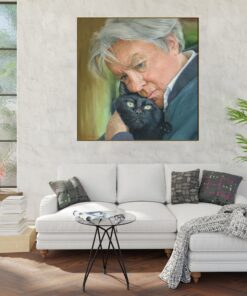 Abstract Man and Cat Paintings from Photo Textured Wall Art Grandfather Oil Painting for Home Decor | PAINTING FROM PHOTO #60 Abstract Man and Cat Paintings from Photo Textured Wall Art Grandfather Oil Painting for Home Decor | PAINTING FROM PHOTO #60