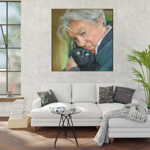 Buy Abstract Man and Cat Paintings from Photo Textured Wall Art Grandfather Oil Painting for Home Decor | PAINTING FROM PHOTO #60 online shopping cheap