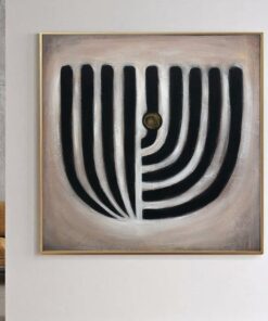Abstract Menorah Painting Jewish Menorah Wall Art Minimalist Art Abstract Modern Jewish Painting Original Textured Wall Art Contemporary Art | MENORAH