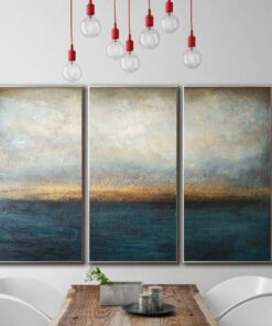Abstract  Oil Painting Blue Painting Sunset Painting Abstract Painting On Canvas | WATESCAPE