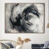 Buy Abstract Oil Painting Canvas Black and White Wall Art Marble Canvas Art Heavy Textured Artwork Grey Painting Contemporary Wall Art | WAVE APPROACH online shopping cheap
