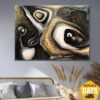 Abstract Oil Painting on Canvas: Textured Wall Art in Brown, Gold and Silver Colors as Contemporary Artwork for Modern Home Decor | MYSTIC EYES 33"x46"