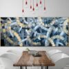 Buy Abstract Oil Paintings On Canvas Original Textured Blue Painting Hand Painted Art Blue Acrylic Oil Painting | BLUE SERPENTINE online shopping cheap