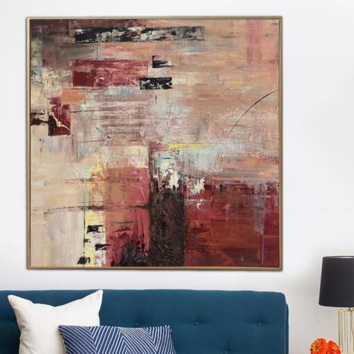 Buy Abstract Original Beige Art Expressionist Paintings On Canvas Modern Textured Art Abstract Fine Art In Pastel Colors Hand Painted Art | BIRCH FOREST online shopping cheap