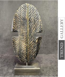 Abstract Oval Wood Sculpture Hand Carved Table Figurine Modern Original Desktop Art | CORALS 22"x9.6"