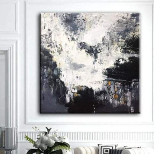 Buy Abstract Painting Black And White Abstract Painting Black Painting White Painting Gray Painting | SEA FOAM online shopping cheap