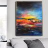 Buy Abstract Painting Colorful Painting Sunset Painting Canvas Blue Painting Orange Painting | COLORFUL SUNSET online shopping cheap