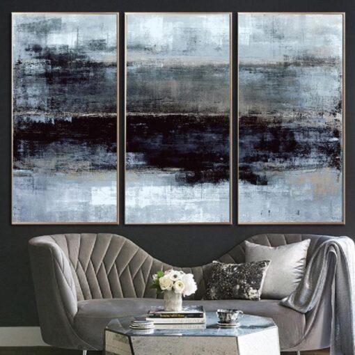 Buy Abstract  Painting Gray Painting Black Contemporary Art Original Texture Abstract Painting | WATER MIRAGE online shopping cheap