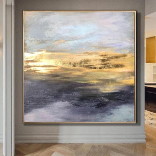 Buy Abstract Painting Original Gray Painting Large Abstract Painting Gold Leaf Painting | THE BIRTH OF A DAY online shopping cheap