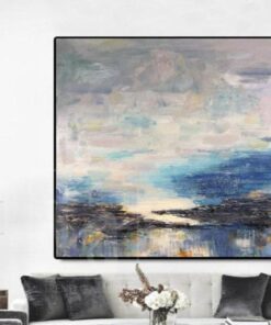 Abstract Painting Original Large Blue Painting Large Abstract Oil Painting | BEYOND THE CLOUDS