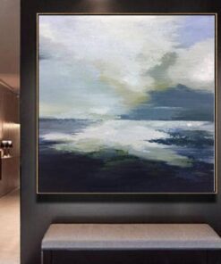 Abstract   Painting Oversized Painting Blue Painting Gray Painting White Painting Ocean Painting | BOUNDLESS HORIZON