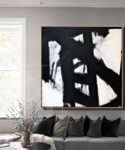 Abstract Painting in  Black and White Franz Kline style | BROOKLYN BRIDGE