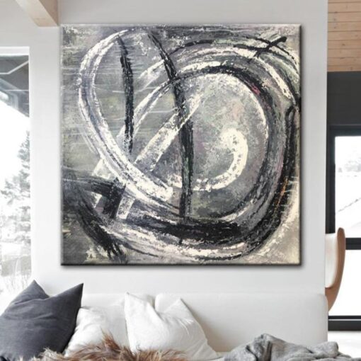 Buy Abstract Painting in Black and White | WHIRLPOOL online shopping cheap