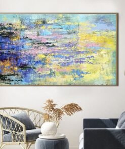 Abstract Painting in Lilac, Yellow and Light Blue | LILY POND