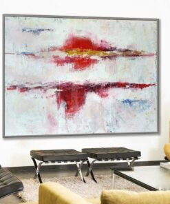 Abstract Painting in White and Red Colors | PASSION