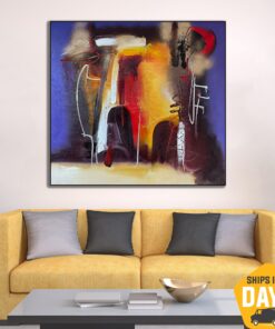 Abstract Paintings On Canvas Colorful Minimalist Wall Hanging Artwork for Office Decor | HOMECOMING 35.4"x39.4"
