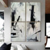 Buy Abstract Patterns Art Set Of 4 Black White Abstract Painting Room Decor Minimal Large Painting | POTENTIAL online shopping cheap