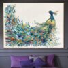 Buy Abstract Peafowl Paintings On Canvas Colorful Peafowl Wall Art Wild Bird Painting Personalized Impasto Artwork 40x60 Art | GORGEOUS PEAFOWL online shopping cheap