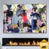 Buy Abstract Purple Paintings On Canvas Abstract Contemporary Art Colorful Painting Modern Paintings On Canvas Wall Art | SEASONAL TOUCHES 35.8"x53.9" online shopping cheap