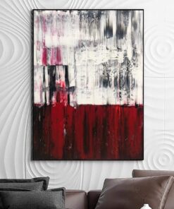 Abstract Red Wall Art Expressionism Painting Red and White Art Minimalist Artwork Hand Painted Art Textured Painting Contemporary Art | EDGE OF COLOR