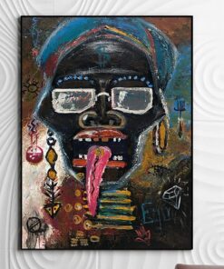 Abstract Skull Hand Painted Artwork Neo-Expressionism Painting Modern Textured Painting Contemporary Art | TRIBAL CHIEF