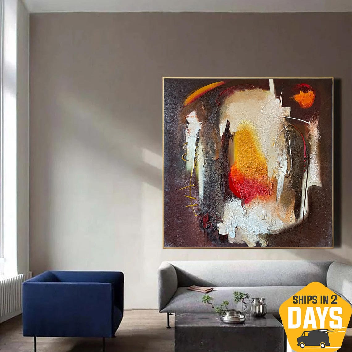 Buy Abstract Textured Artwork Colorful Oil Painting Creative Modern Paintings On Canvas for Home Decor | ACCESSIBILITY 39.4"x35.4" online shopping cheap