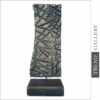 Buy Abstract Vertical Ribbed Wood Sculpture Black and Brown Wood Table Figurine Creative Desktop Art | SATELLITE 19.3"x7.5" online shopping cheap