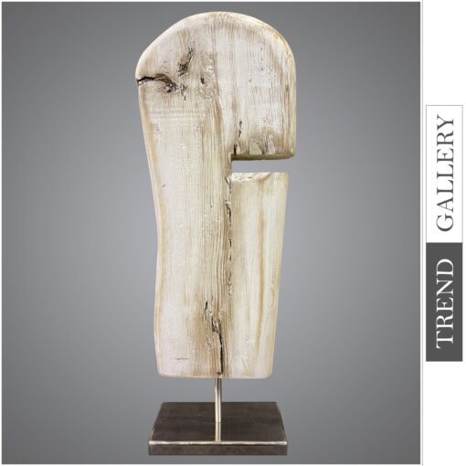 Buy Abstract Vertical Wood Sculpture Modern White Wood Ribbed Desktop Art Original Table Figurine for Room Decor | TRIGGER 22"x7" online shopping cheap
